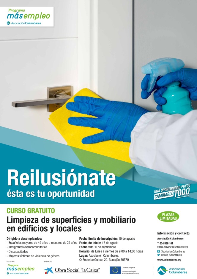 Cartel curso Limpieza Más Empleo